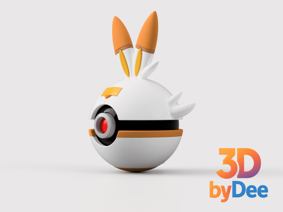 Scorbunny Pokeball 3d model