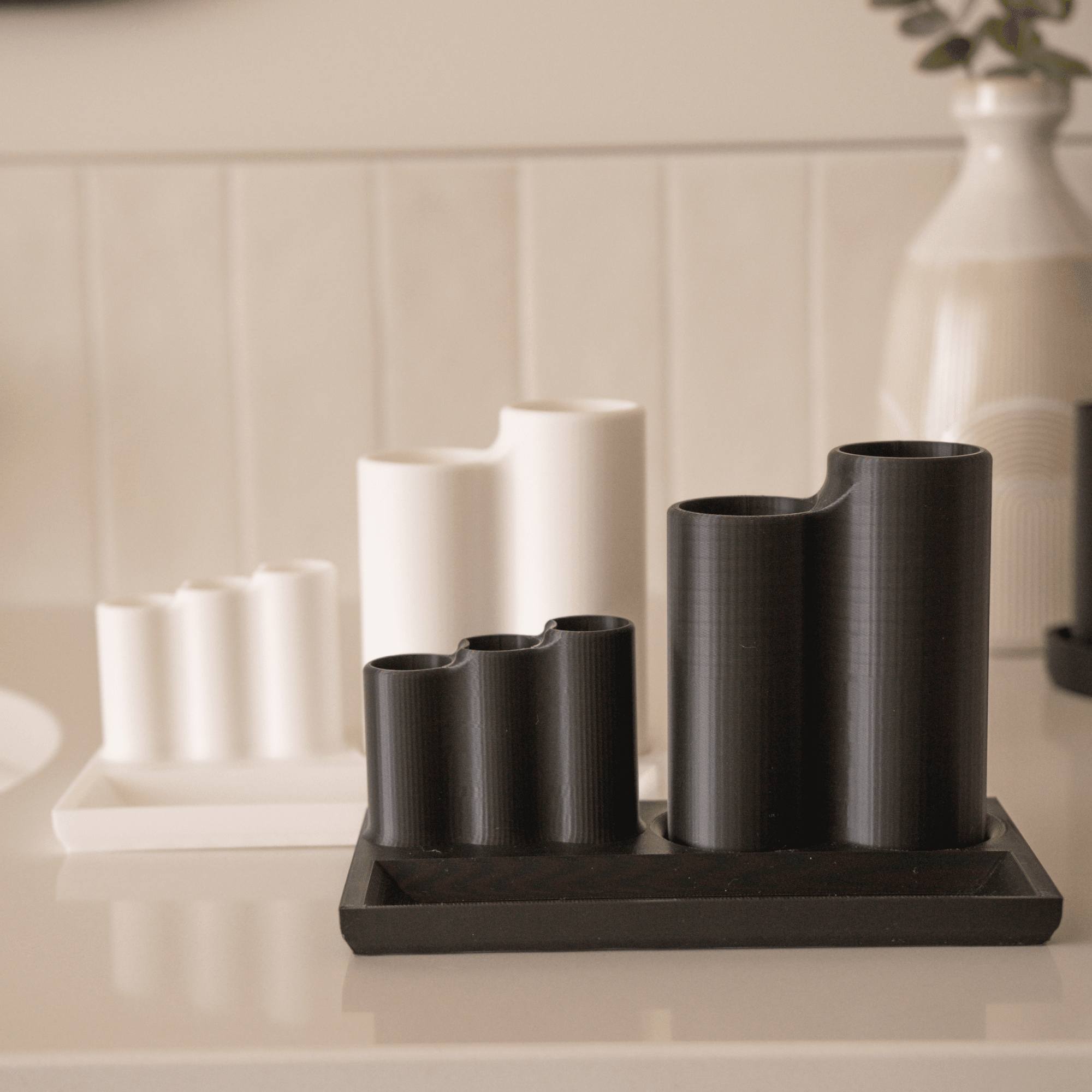 Toothbrush Stand with Storage Compartments 3d model