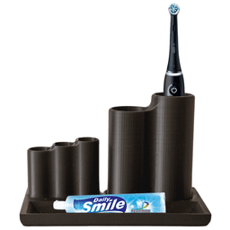 Toothbrush Stand with Storage Compartments 3d model