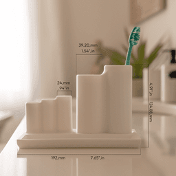 Toothbrush Stand with Storage Compartments 3d model