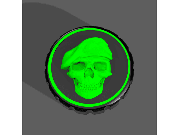 Soldier Skull - Stash Jar Lid 3d model