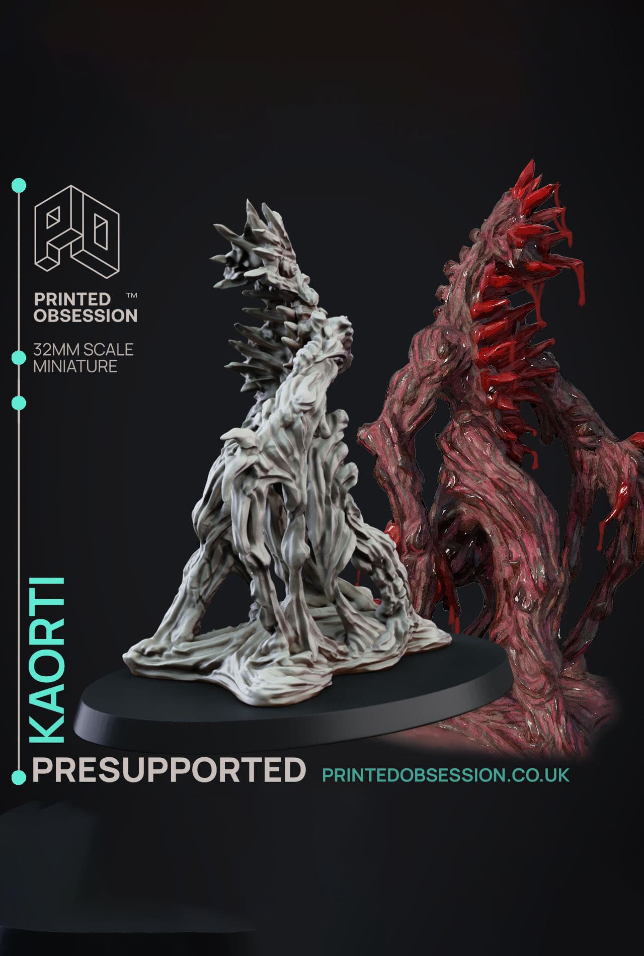 Kaorti - Creatures from Behind the Veil - PRESUPPORTED - Illustrated and Stats - 32mm scale 3d model