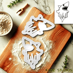 Shark Sheet Cookie Cutters Halloween Ghost Stamped Cookies! 3d model