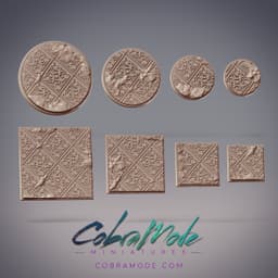 Ornate Tile Base Pack (8pcs) - Round and Square Versions 3d model