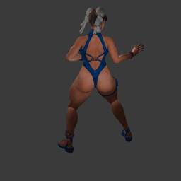 Thick Fighter Girl v1 3d model