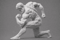 Muscular Kneeling Warrior STL – Dynamic Male Statue 3D Print Model 3d model