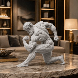Muscular Kneeling Warrior STL – Dynamic Male Statue 3D Print Model 3d model