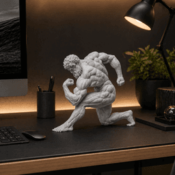 Muscular Kneeling Warrior STL – Dynamic Male Statue 3D Print Model 3d model