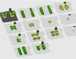 Dragon Builder System (Earth) - Modular Flexi Dragons, Mix & Match Parts, Baby Version 3MF 3d model