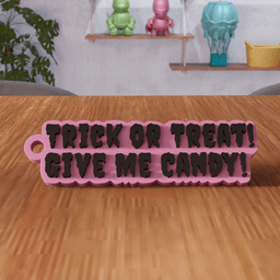 Trick or Treat Spooky Keychain 3d model