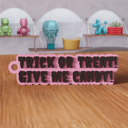 Trick or Treat Spooky Keychain 3d model