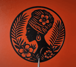 Elegant Floral Woman Silhouette 2D Wall Art.stl 3d model