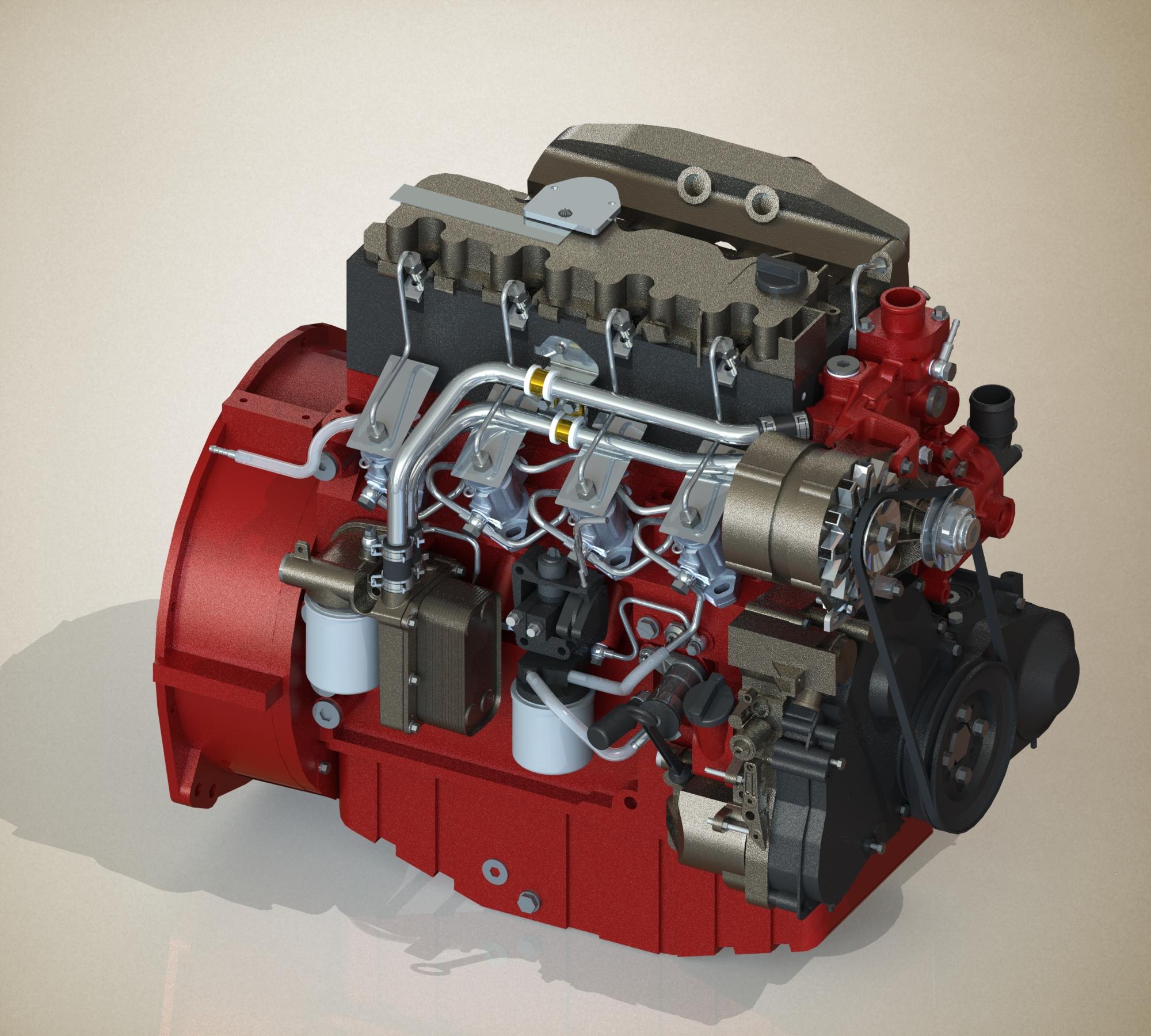 Diesel Thermal Engine Series D 2011 L (Motor Térmico Diésel Serie D 2011 L) 3d model