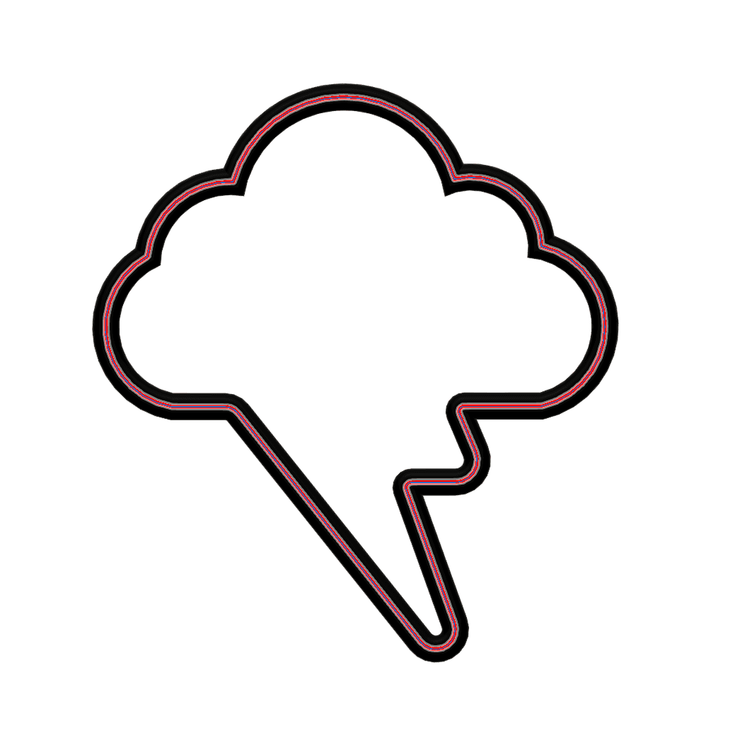 Cloud with Lightning Bolt Cookie Cutter STL File - 4 inches 3d model