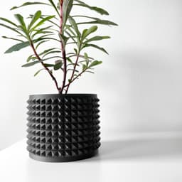 The Anver Planter Pot with Drainage Tray & Stand Included | Modern and Unique Home Decor 3d model