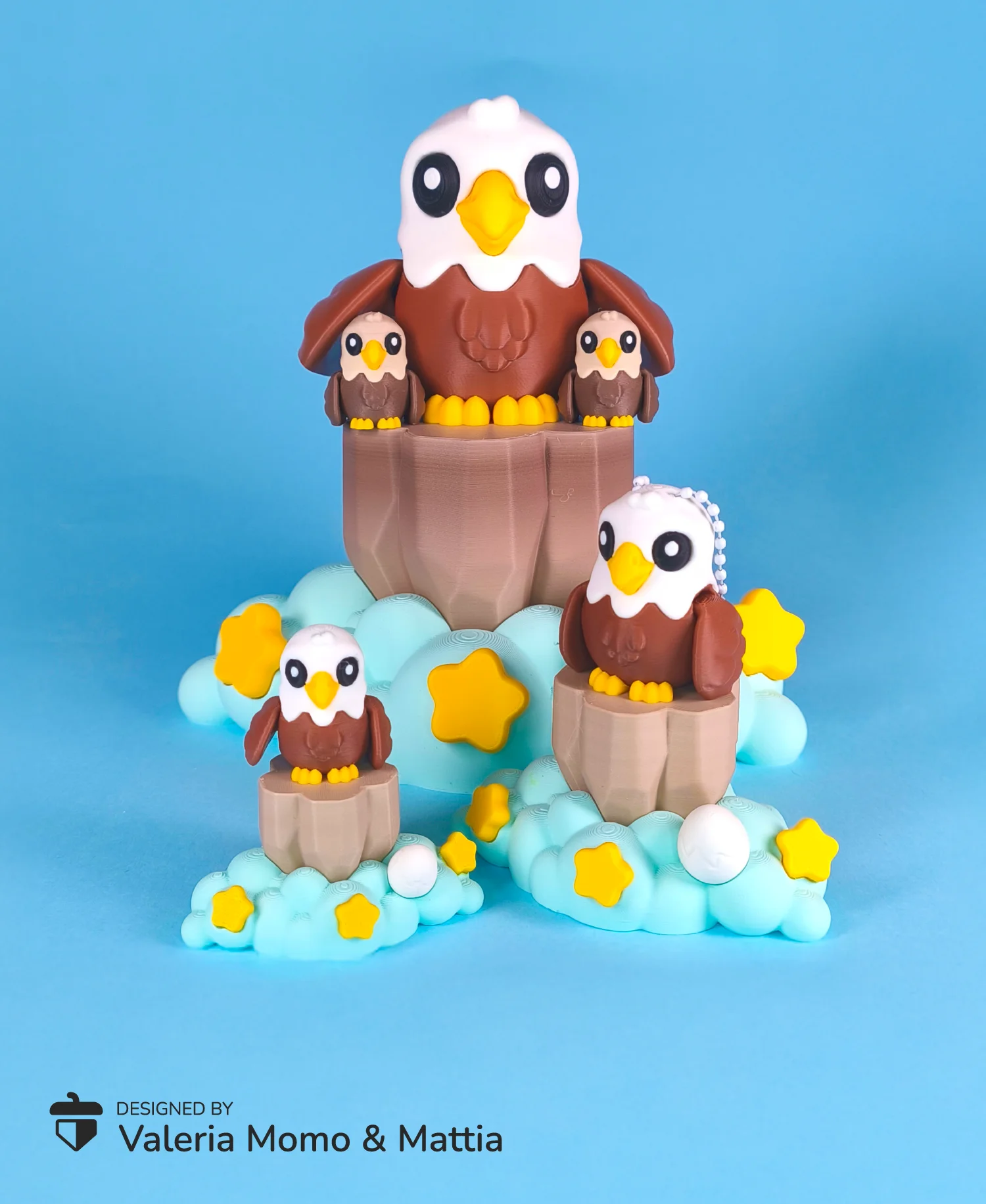 Cloud & Rock Diorama For Cute Flexi Eagle 3d model