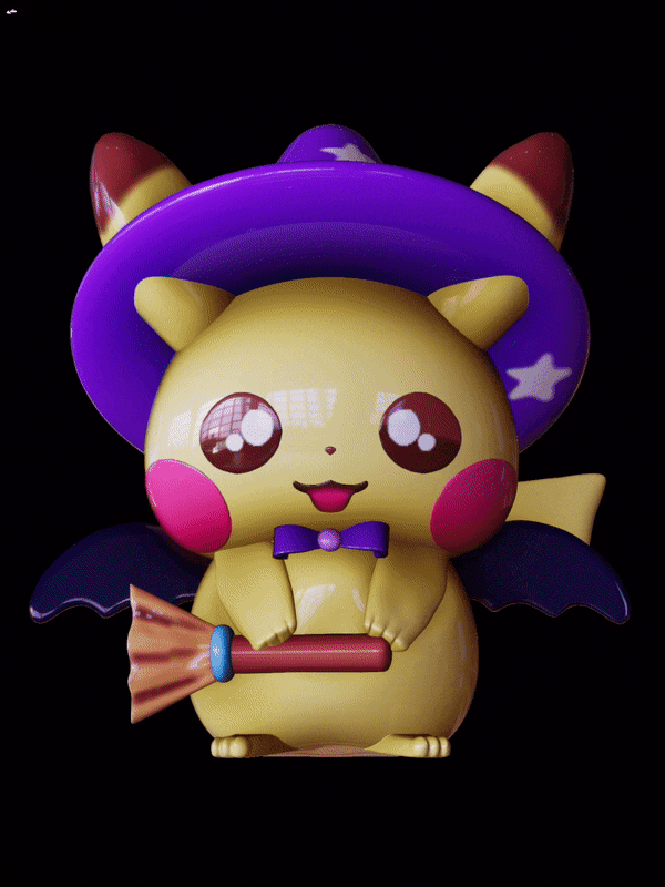 cute Pikachu witch 3d model