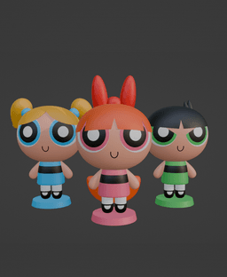 Powerpuff Girls Figurines 3d model