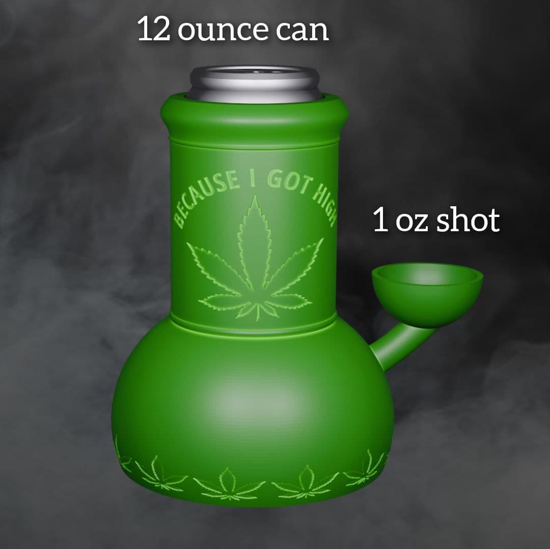 Bong Can Holder with 1 oz shot 3d model