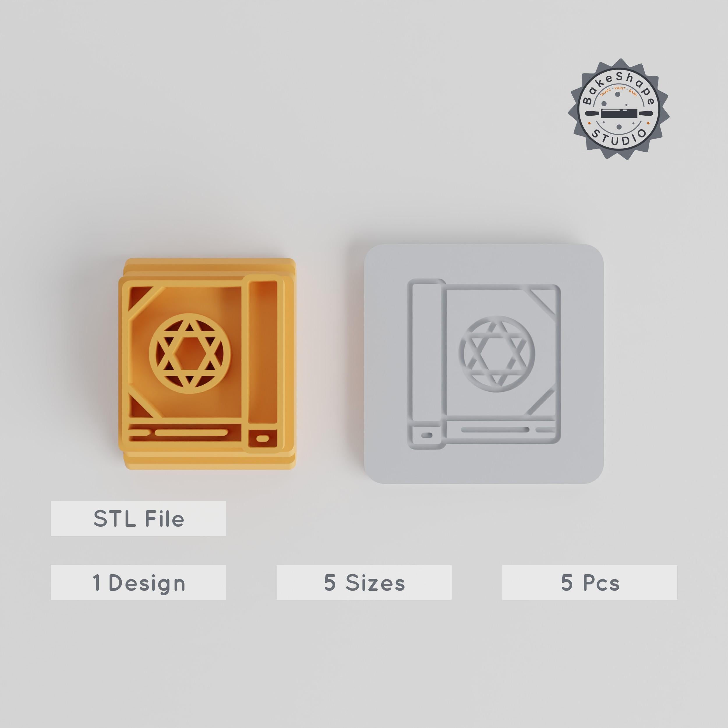 Book Stamp Tile Set, 5 Sizes, Perfect for Clay, Cookies & Fondant, Game Element Design PRODUCT_1920 3d model