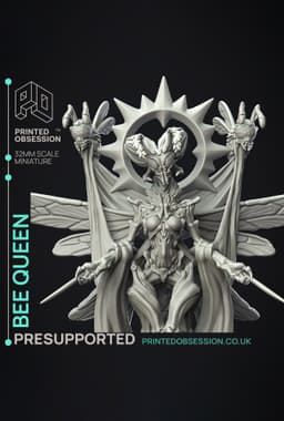 Queen Bee - Not the Bees - PRESUPPORTED - Illustrated and Stats - 32mm scale 3d model