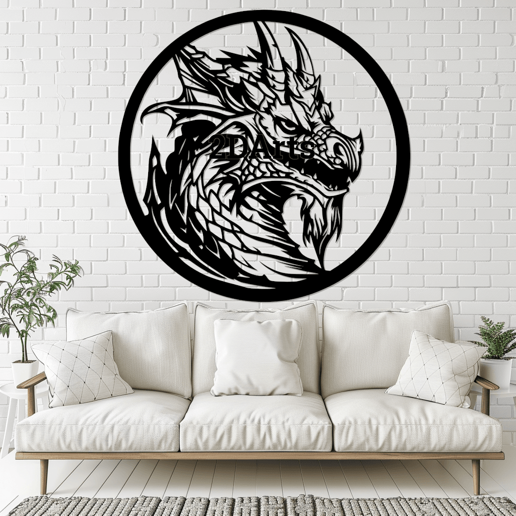 Dragon Head 2D Wall Art/Window Art 3d model