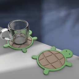 Turtle Coaster STL, Adorable Cup Holder, Tortoise Coaster, Turtle Lovers, for DIY Decoration Fans 3d model