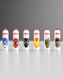 MARVEL AVENGERS WATER BOTTLE COLLECTION SET.step 3d model