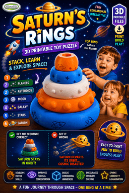 S3D Saturn's Rings Toy Puzzle for Young Minds 3d model
