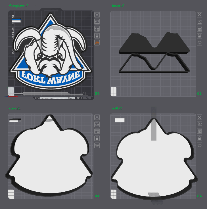 Fort Wayne Mastodons Lightbox LED Lamp 3d model