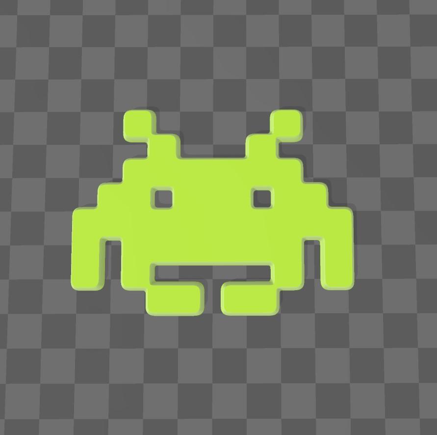 space invaders retro game character 3d model