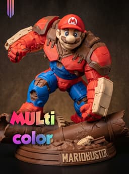 Mariobuster Figure 3MF | Gaming Multi-Color | Crossover Statue 3d model