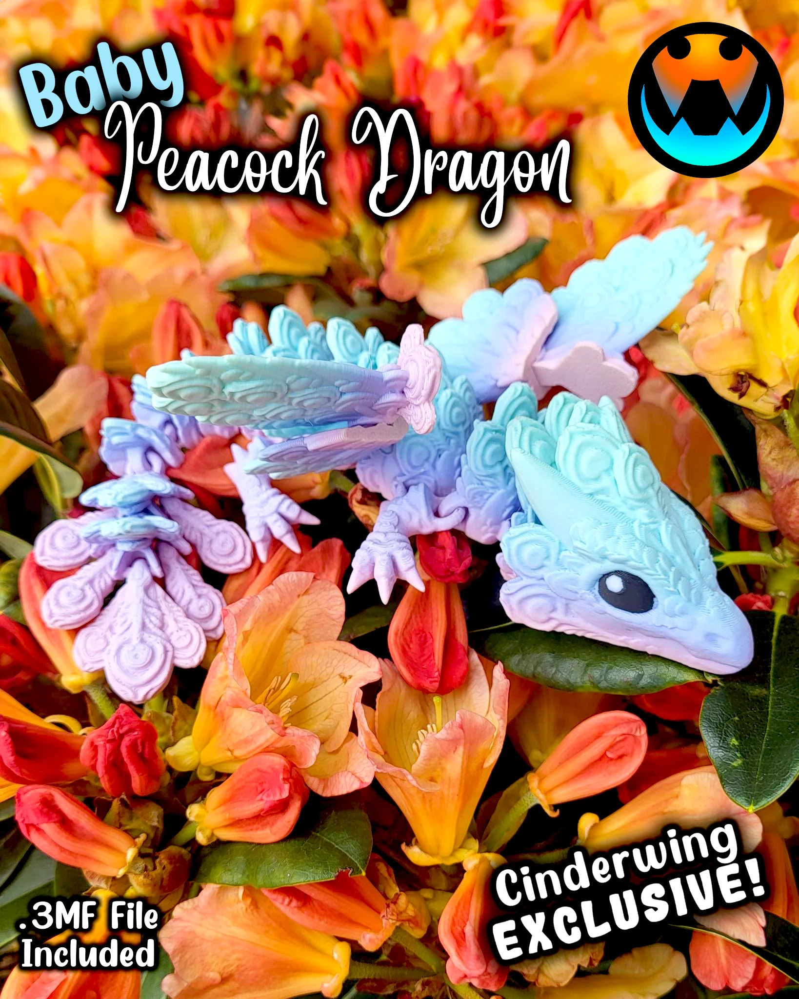 Baby Peacock Dragon 3d model