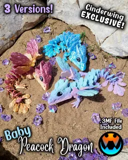 Baby Peacock Dragon 3d model
