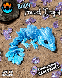 Baby Peacock Dragon 3d model