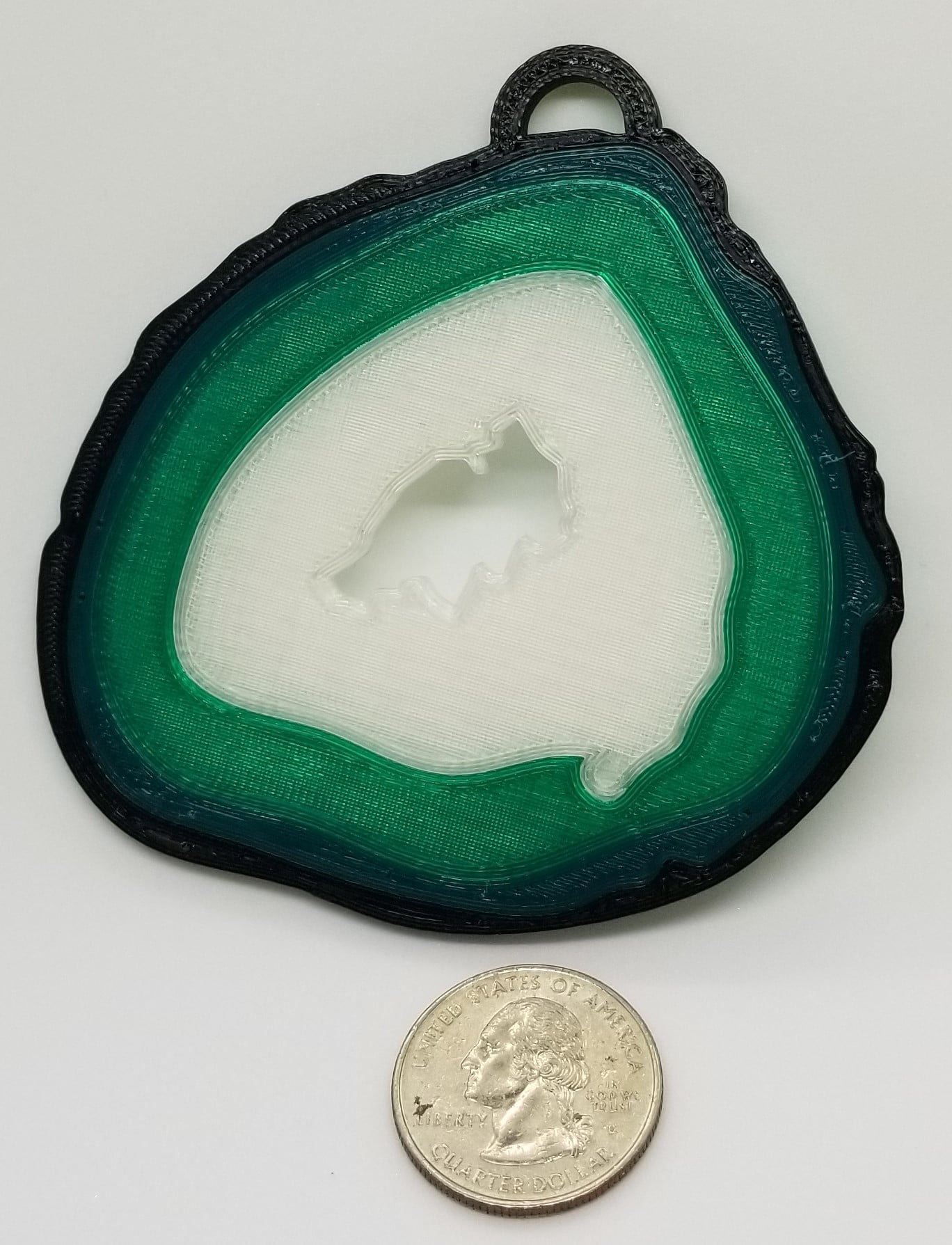 Geode slice clock/ornament 2 - multicolor 3d model