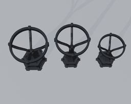Decor Gothic Plate Stand – Printable Display Holder with 100mm, 125mm & 150mm Rings 3d model