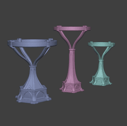 Decor Gothic Plate Stand – Printable Display Holder with 100mm, 125mm & 150mm Rings 3d model