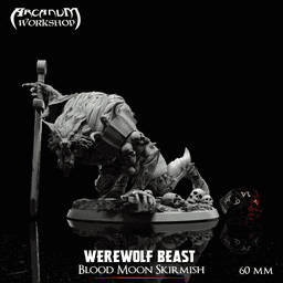 Werewolf Warlord Beast (60mm) 3d model