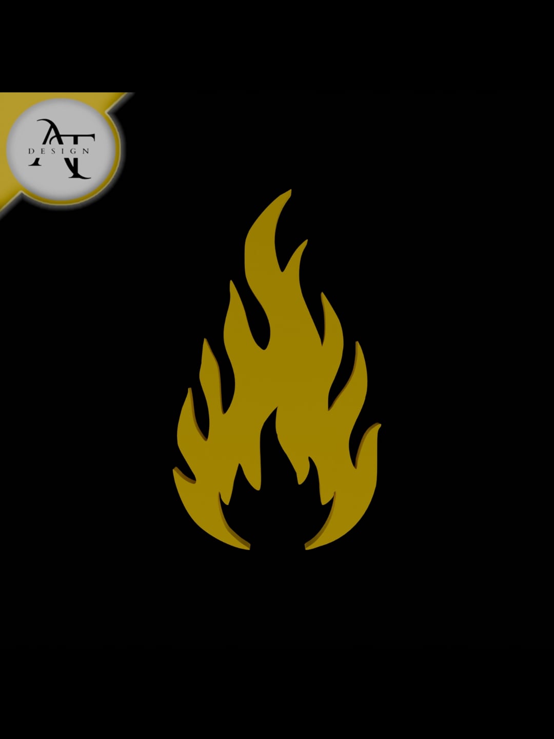 Simple Flame Symbol - 2D Art 3d model
