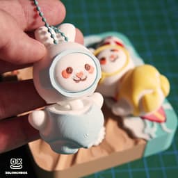 Articulated Swimmer Bunny Clicker | Kawaii Flexi Rabbit Toy | Summer Edition Fidget 3d model