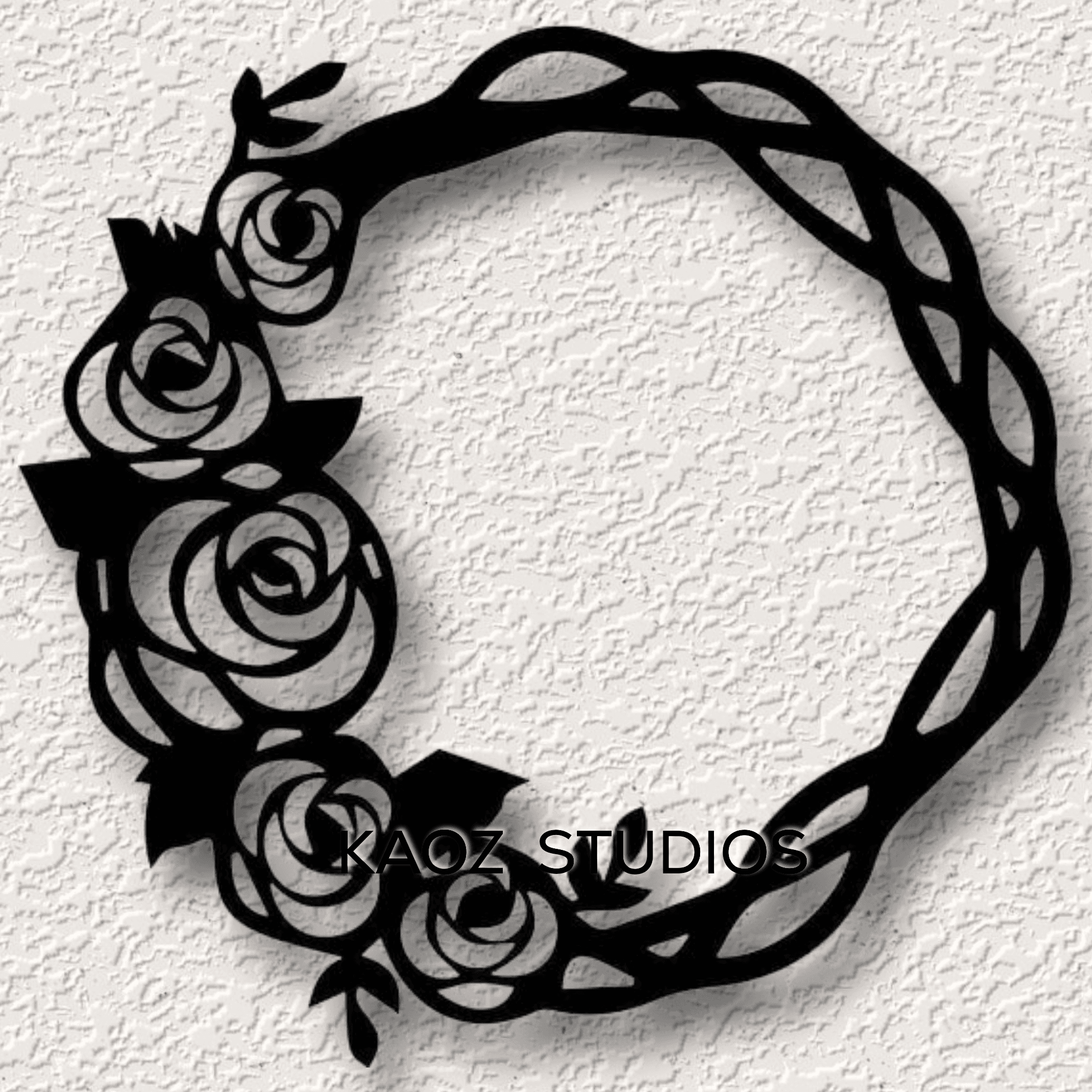 roses wall art wreath wall decor vines decoration 3d model