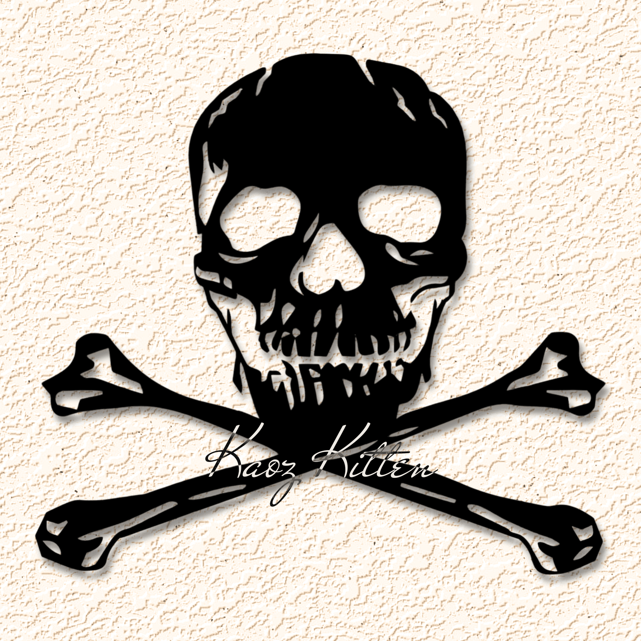 Realistic skull and crossbones wall art home decor 3d model