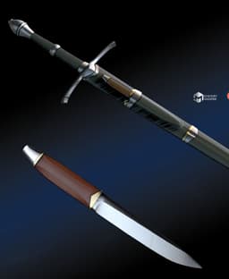 Strider’s sword with knife and sheath 3d model