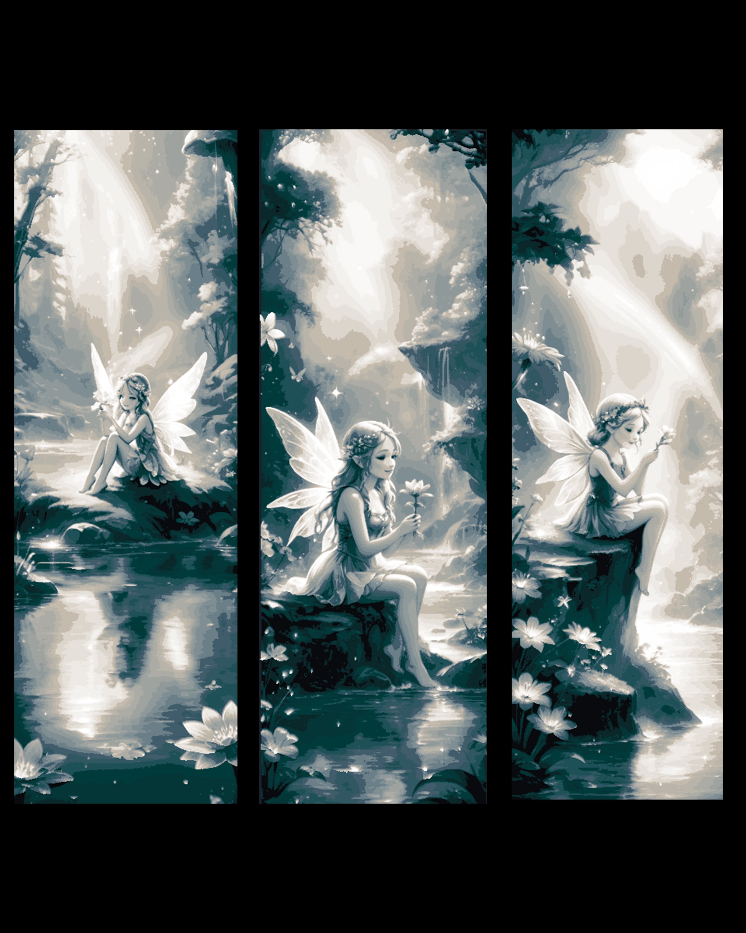 The little Fairy idling a while by the water side - set of bookmarks 3d model