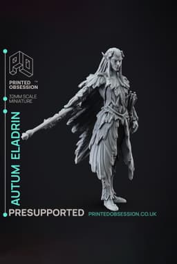 -Autum Eladrin -Faywild Vs Shadowfell 2 - PRESUPPORTED - Illustrated and Stats - 32mm scale 3d model
