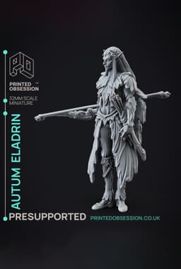 -Autum Eladrin -Faywild Vs Shadowfell 2 - PRESUPPORTED - Illustrated and Stats - 32mm scale 3d model