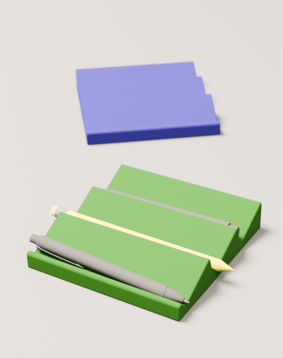 Pen Holder Display for 3 Pens/Pencils 3d model