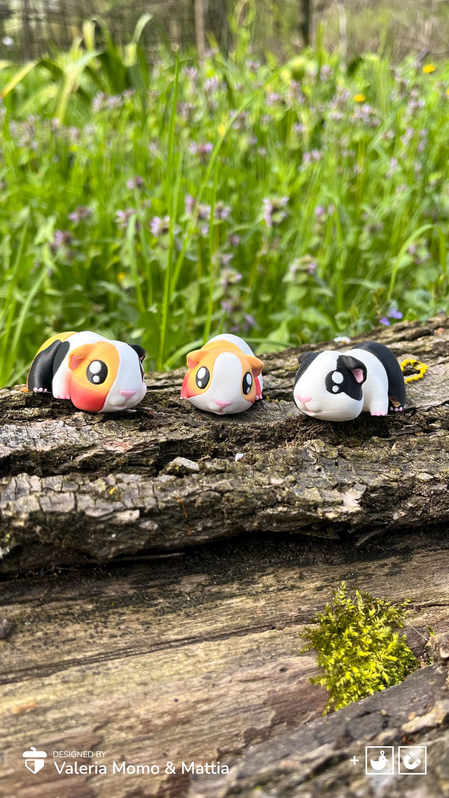 Cute Flexi Guinea Pig (Toy, Keychain & Magnet), Mini Animals 3d model