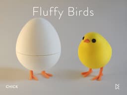 Chick in Egg - Fluffy Birds 3d model
